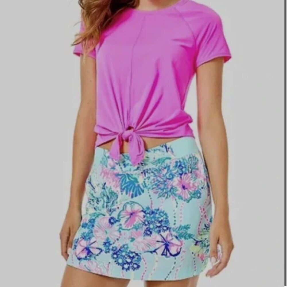 Lilly Pulitzer UPF 50+ Luxletic Run Around Skort Beach You To It Large NWT